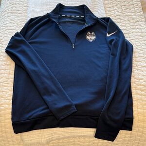 UCONN Huskies Nike Dri- Fit Blue Quarter-Zip Pullover